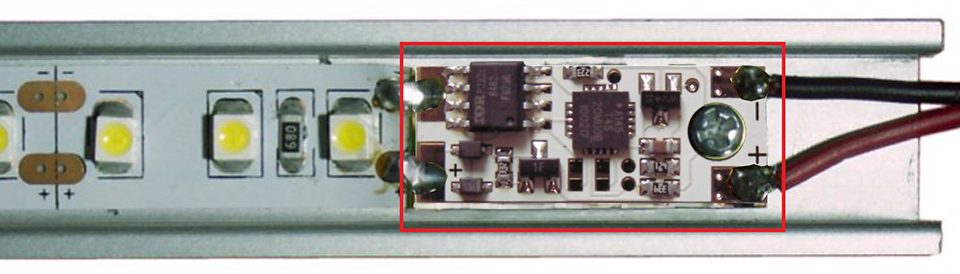 StrongLumio LED vypínač/stmívač do profilu 12/24V, bez LED kontrolky
