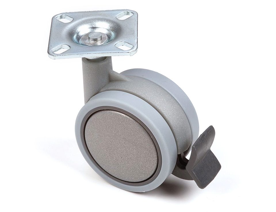 StrongCastors kolečko 60mm s měkčeným běhounem a brzdou