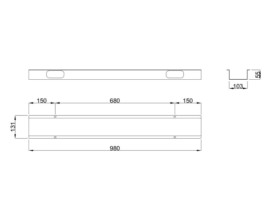 MILADESIGN kanál závěsný Linear LN0004 černý