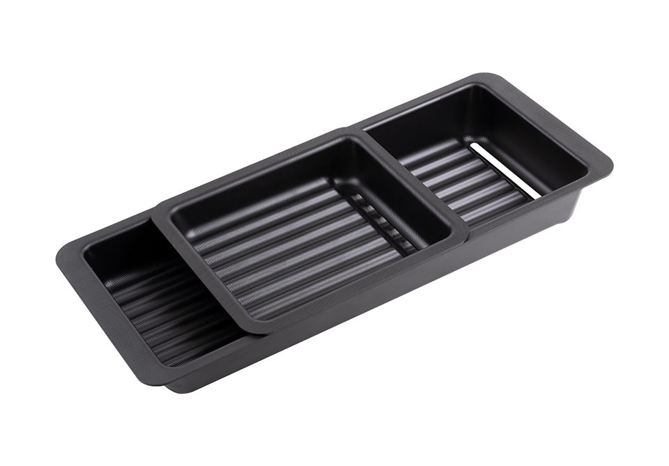 Odkapávače 2ks na nádobí do dřezu 440x185mm a 205x183mm černá