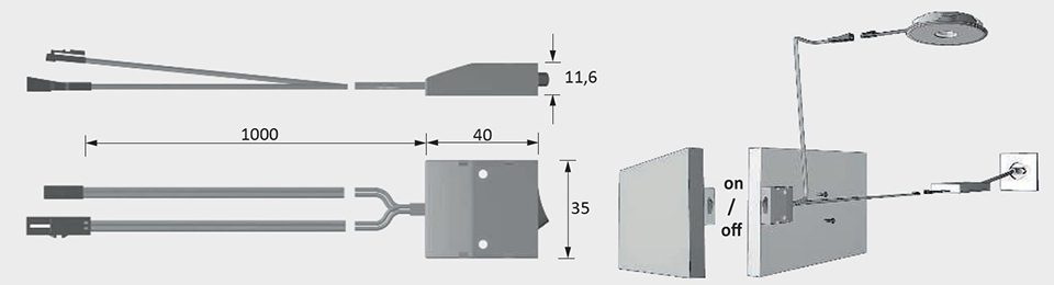HAL vypínač mechanický 12V černý