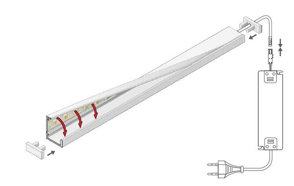 StrongLumio profil LED Slash 8, 2000mm plast mléčná