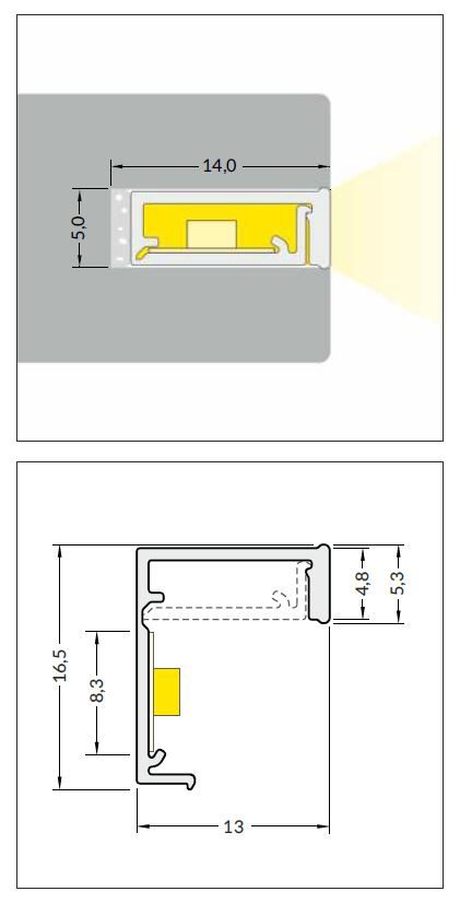 StrongLumio profil LED Slash 8, 3000mm plast mléčná