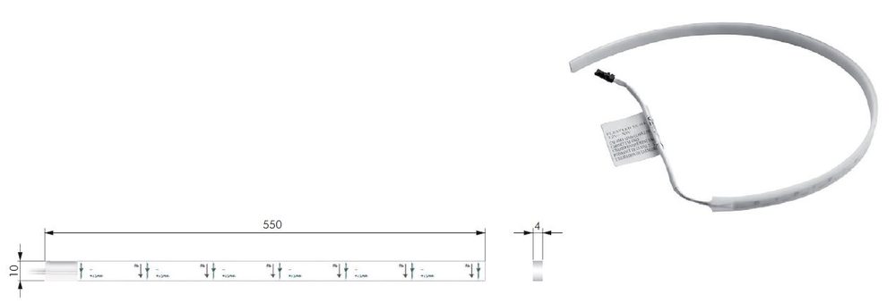 IF KIARO S LED spodní klopna s tlumením, T-Met set pro hl. 600mm s LED páskem