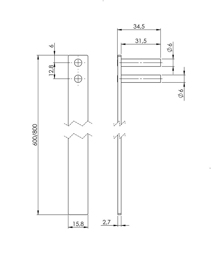 StrongLocks Tyč ke kontejnerovému zámku s vyměnitelnou vložkou délka 600mm