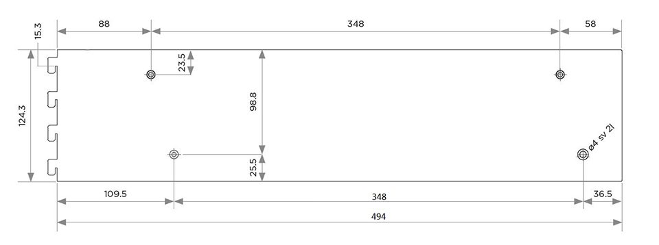 VERTIKO držák skříňky 530x124mm tmavě hnědá