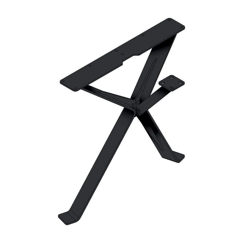 MILADESIGN EX 42050 zkosená stolová podnož krajní černá 420mm