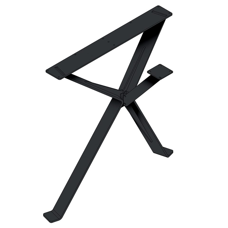 MILADESIGN EX 72080 zkosená stolová podnož krajní černá 720 mm