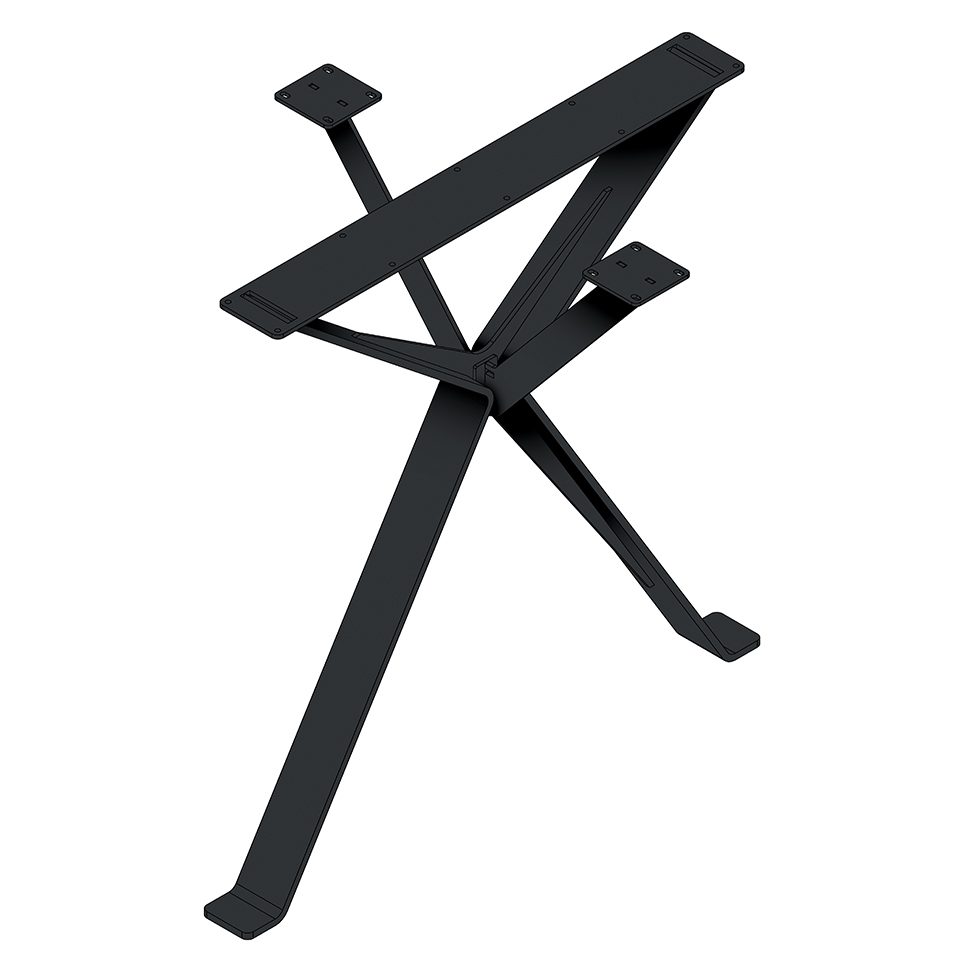 MILADESIGN EX 72080P zkosená stolová podnož středová černá 720mm
