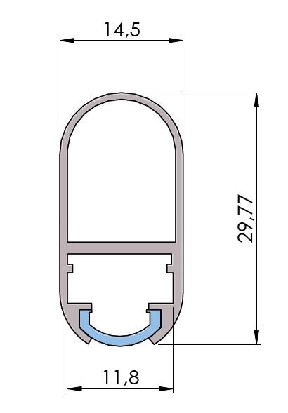 StrongLumio profil LED Rail, 2000mm stříbrná elox