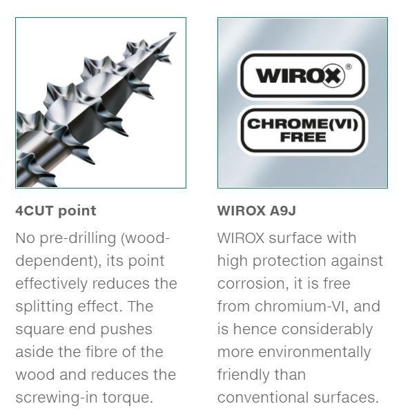 SPAX vrut 3,5x20mm zápustná hlava TXS W 4C MH