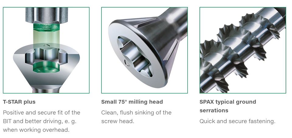 SPAX vrut M 4x60/40mm zápustná hlava TXS W C částečný závit