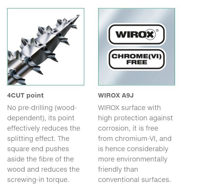 SPAX vrut 8x80mm talířová hlava TXS W 4C