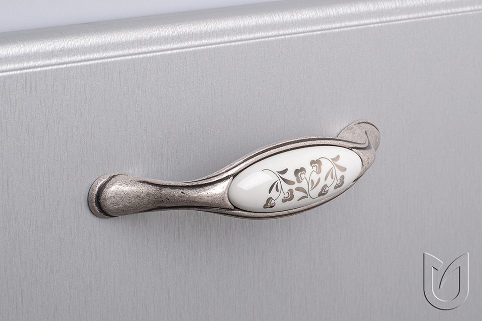 TULIP Úchytka Margarita 128 hnědá/porcelán/motív