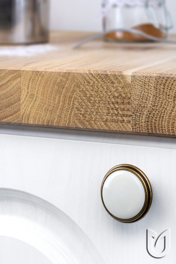 TULIP Knop Margarita starozlatá/porcelán/motív