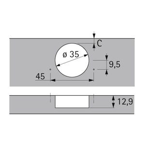 HETTICH 9091520 Sensys závěs dveře 32mm naložený 95° TB vrut pružina