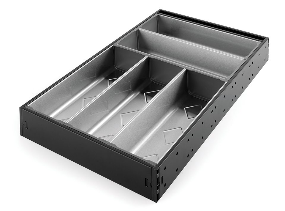 StrongMax příborník, sada 276/500mm, misky 5x264mm, černá