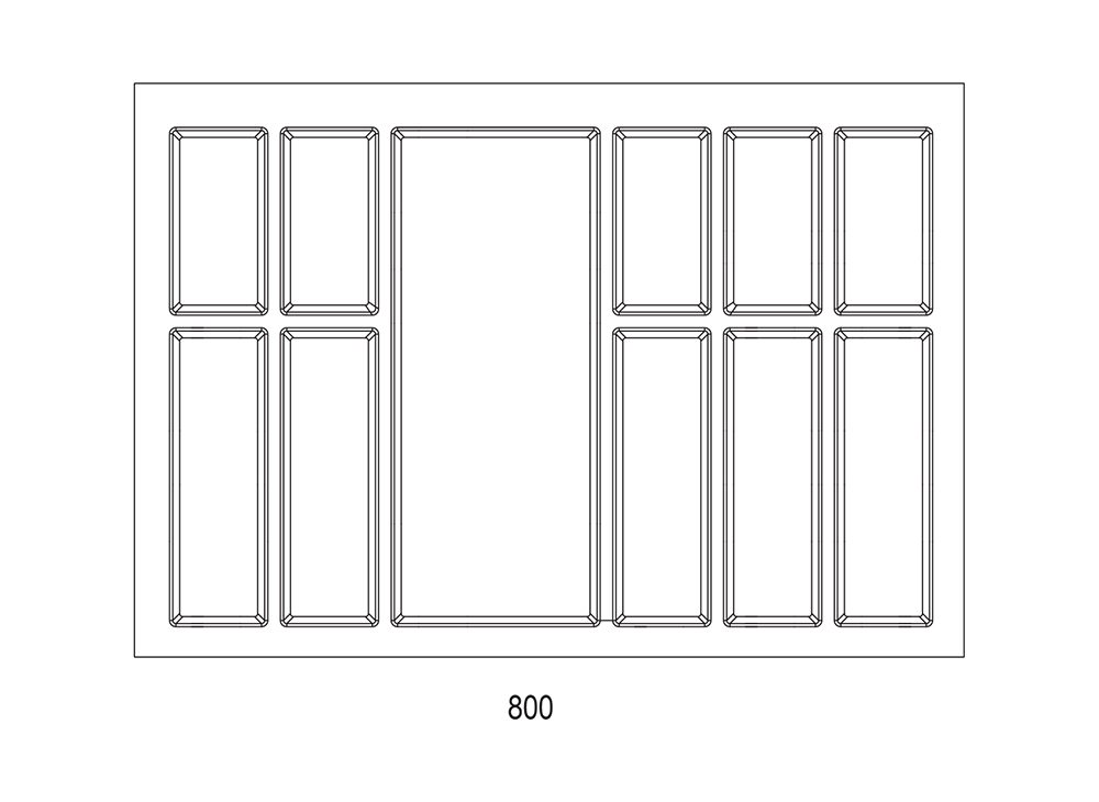 Příborník Classico 722x474mm zrnitá bílá