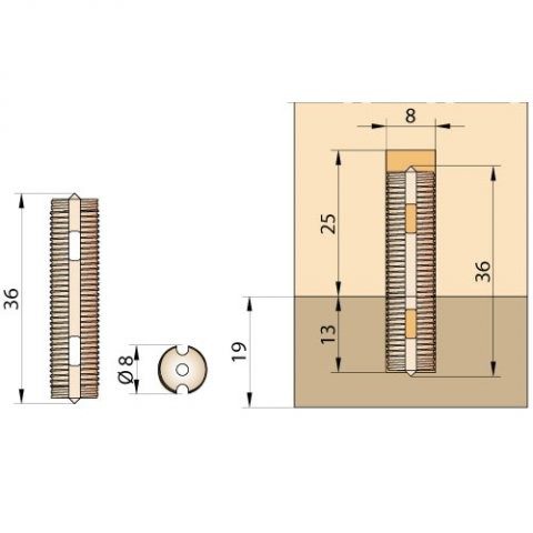 KNAPP K067 plastový kolík 8x36mm