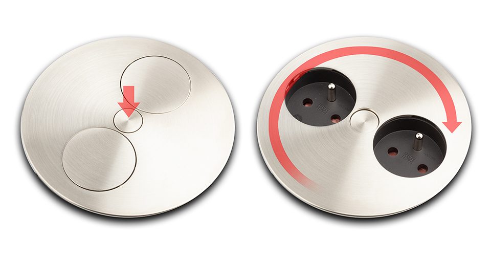 BACHMANN 931.002 elektrická zásuvka Twist, 2x 230V Francouzská nerez