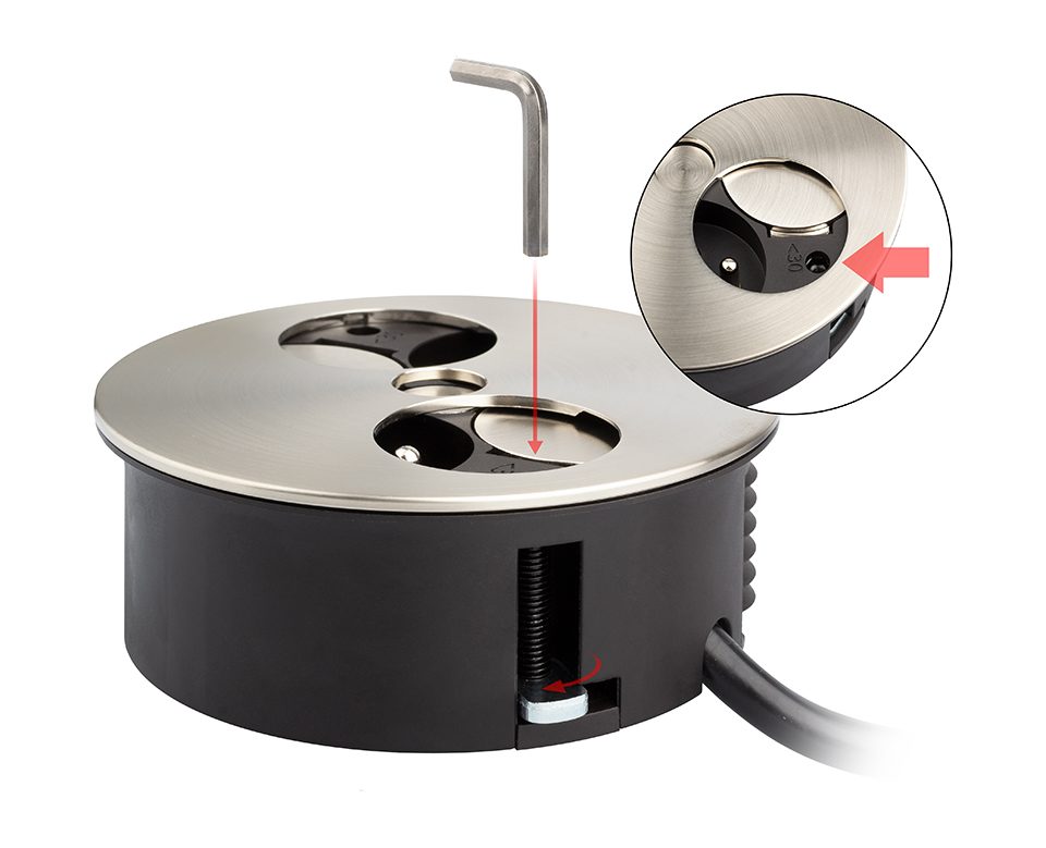 BACHMANN 931.002 elektrická zásuvka Twist, 2x 230V Francouzská nerez