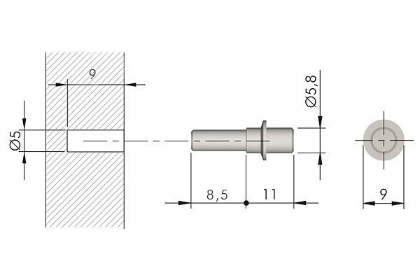 IF Trn Flipper průměr 5mm délka 8,5mm zinek bílý