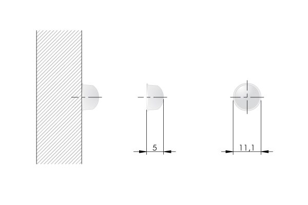 IF tlumič dvířek nalepovací 11,1x5mm (55ks)