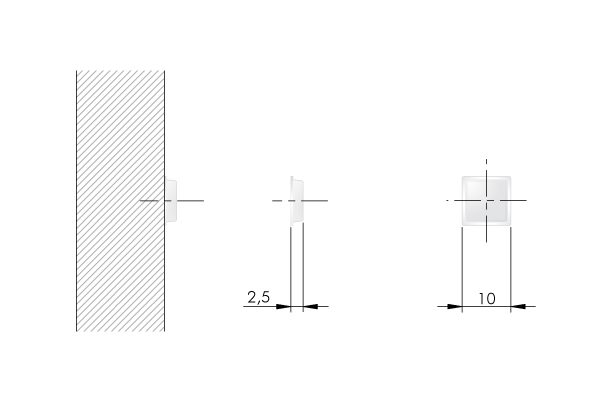 IF tlumič dvířek nalepovací 10x10x2,5mm (55ks)