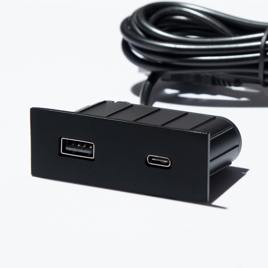 VersaPick nabíječka, 1x USB A/C, obdélník, černá mat