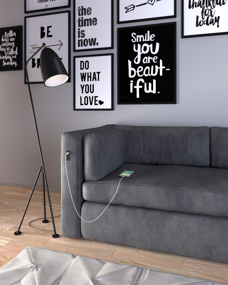 VersaPick nabíječka, 1x USB A/C, kulatý, bílá mat RAL 9003
