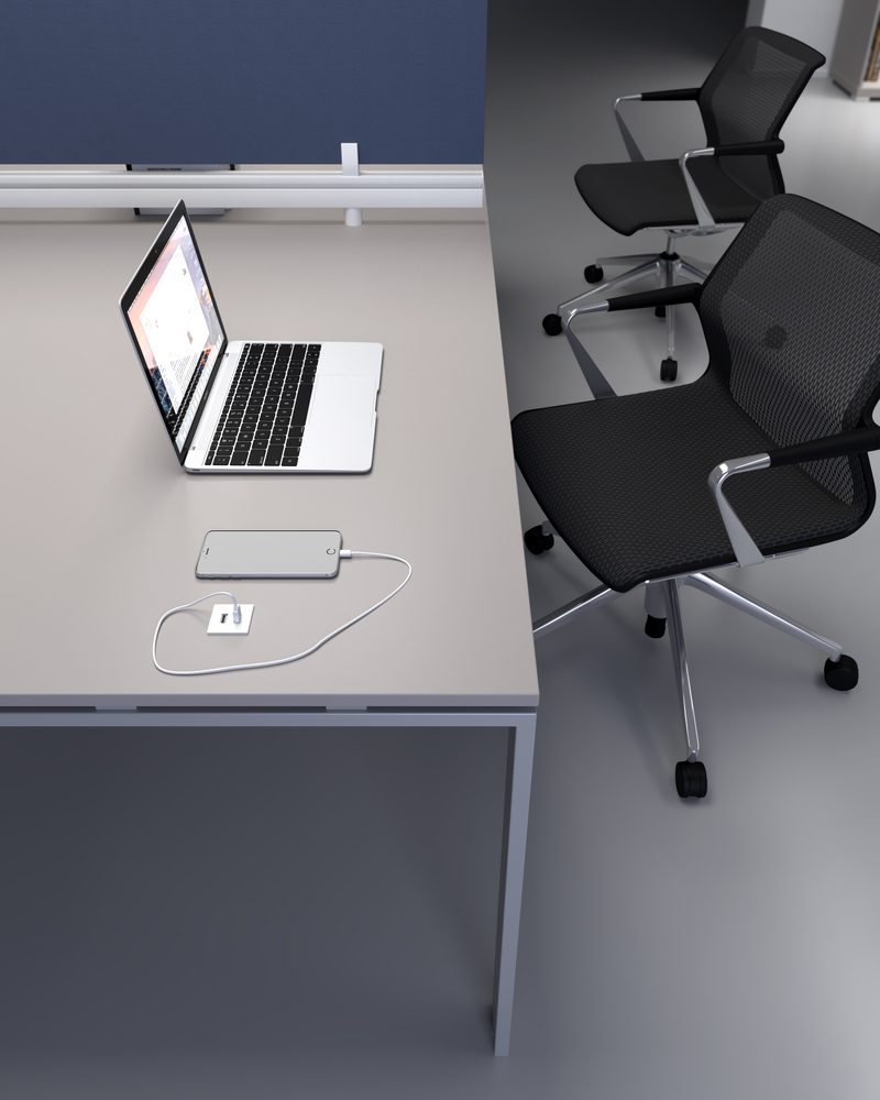 VersaPick nabíječka, 1x USB A/C, kulatý, bílá mat RAL 9003