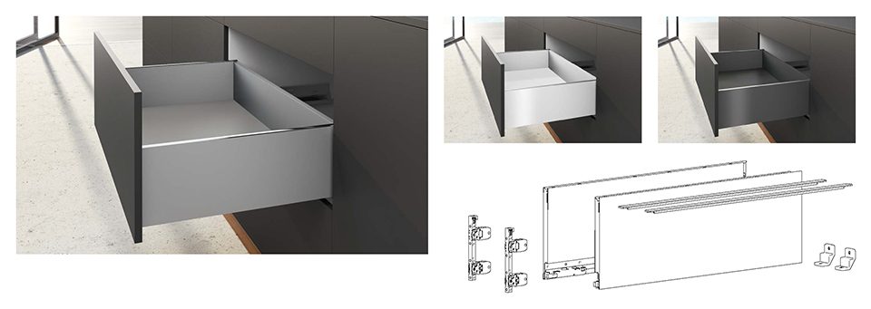 HETTICH 9255266 AvanTech You sada bočnic 187/450 stříbrná