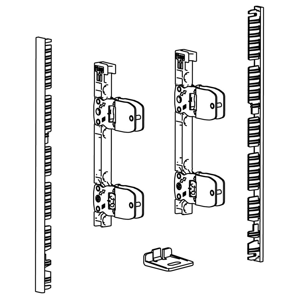 HETTICH 9257613 AvanTech YOU spojky čela vnitřní zásuvky 187, bok/čelo, stříbrná