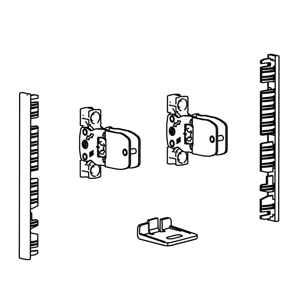 HETTICH 9257615 AvanTech YOU spojky čela vnitřní zásuvky 101, bok/čelo, bílá