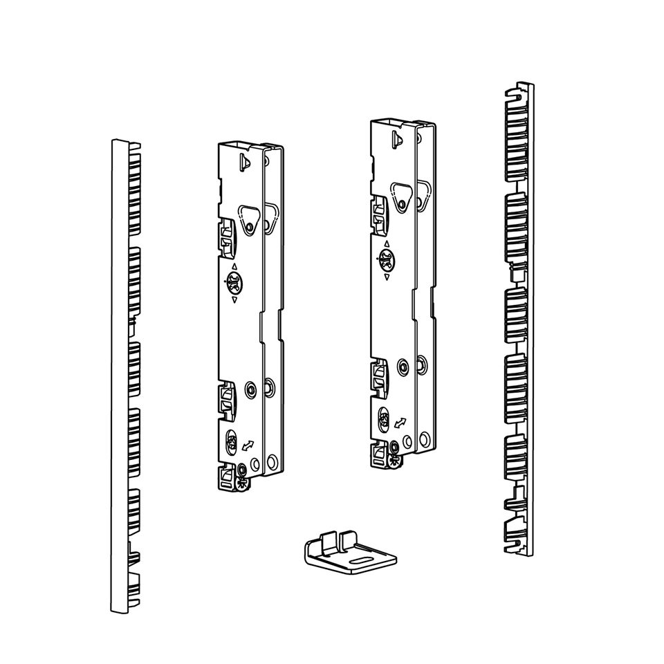 HETTICH 9257625 AvanTech YOU spojky čela vnitřní zásuvky 187, sklo/čelo, bílá