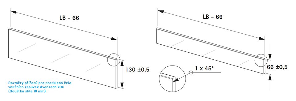 HETTICH 9257658 AvanTech YOU spojky čela vnitřní zásuvky 187, sklo/sklo, bílá
