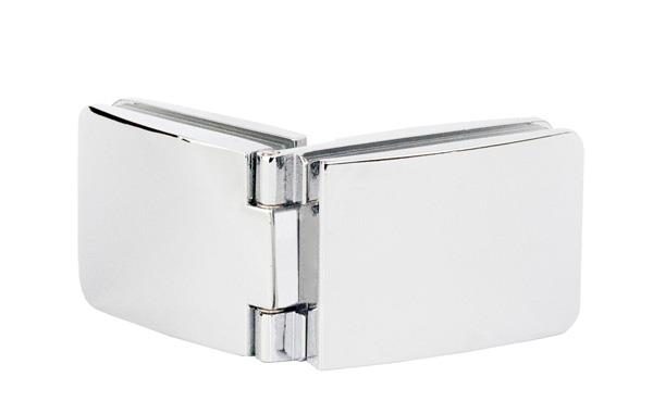 SISO závěs See-Me, 180°, dveře sklo, korpus sklo/DTDL, vrtání skla 10mm, chrom