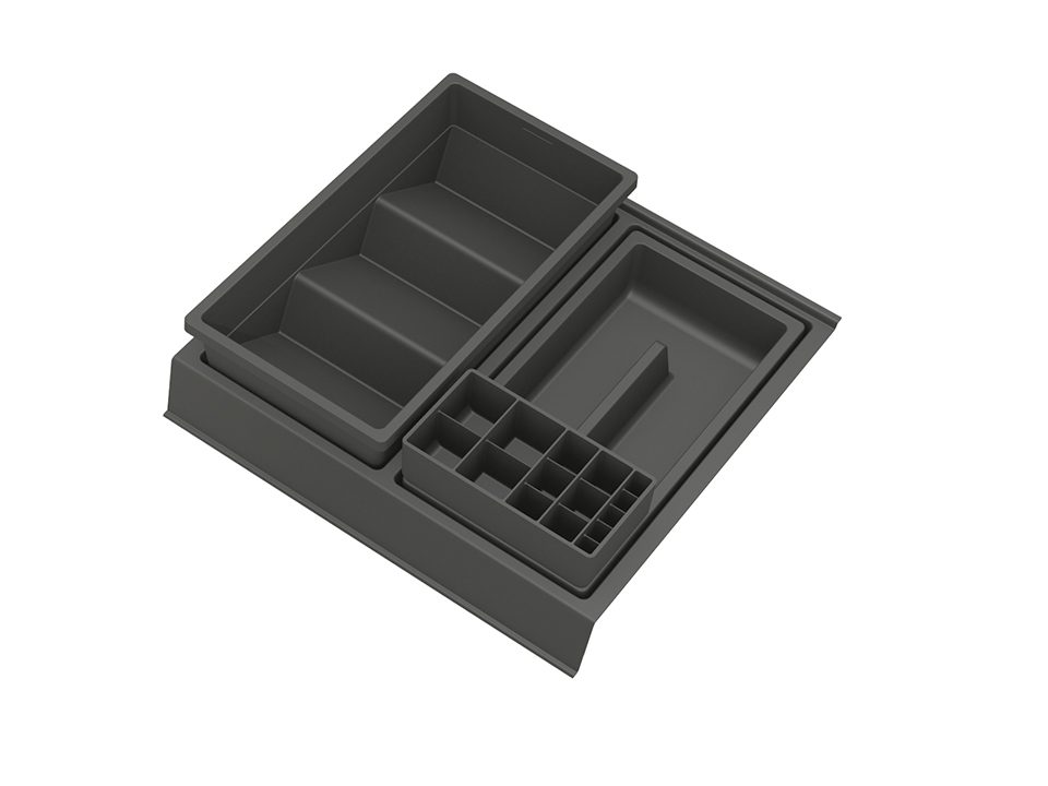 GOLLINUCCI Koupelnový organizér s příslušenstvím 350mm 308x322x90mm antracit