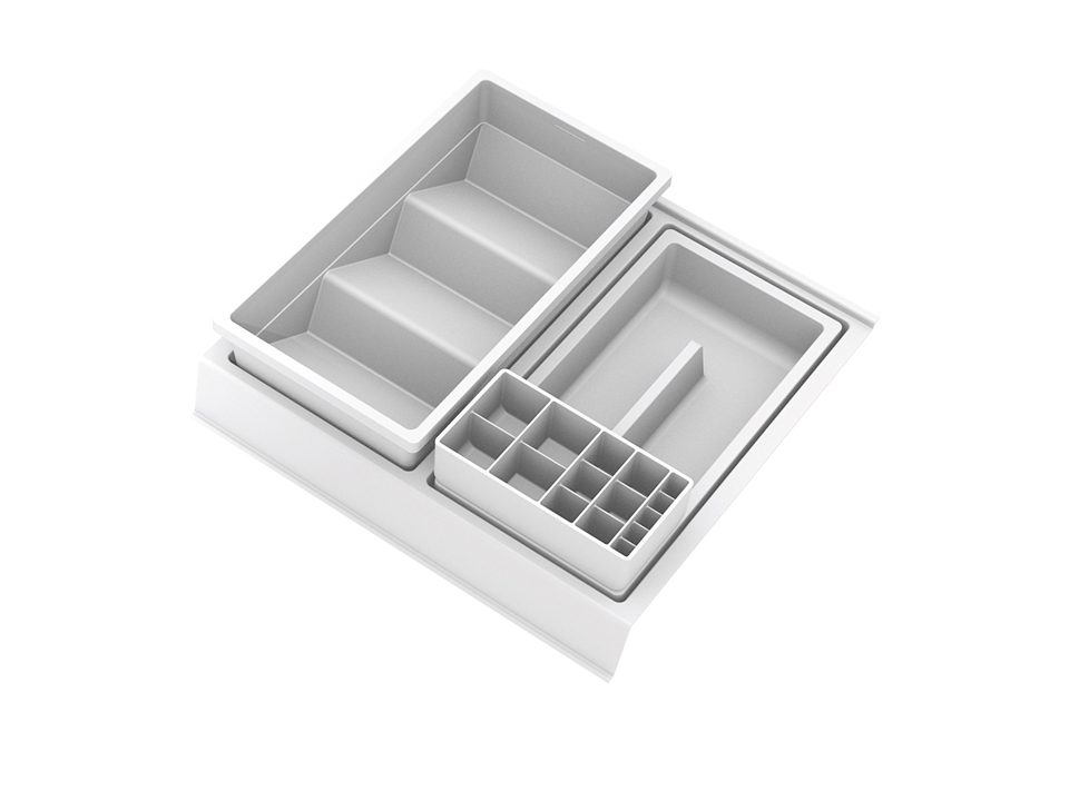 GOLLINUCCI Koupelnový organizér s příslušenstvím 350mm 308x322x90mm bílá