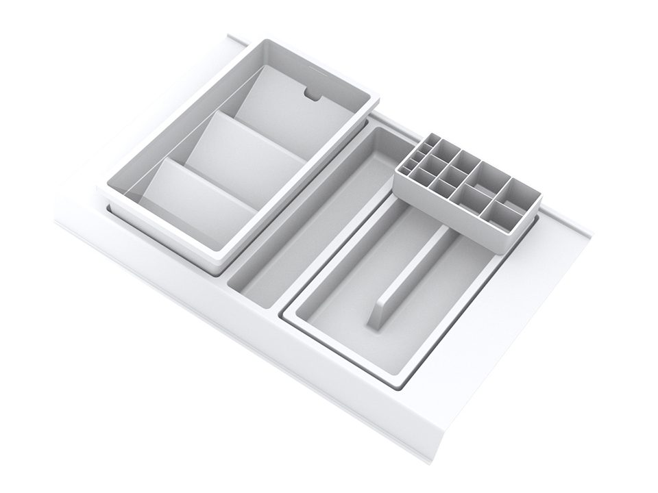 GOLLINUCCI Koupelnový organizér s příslušenstvím 450mm 308x422x90mm bílá
