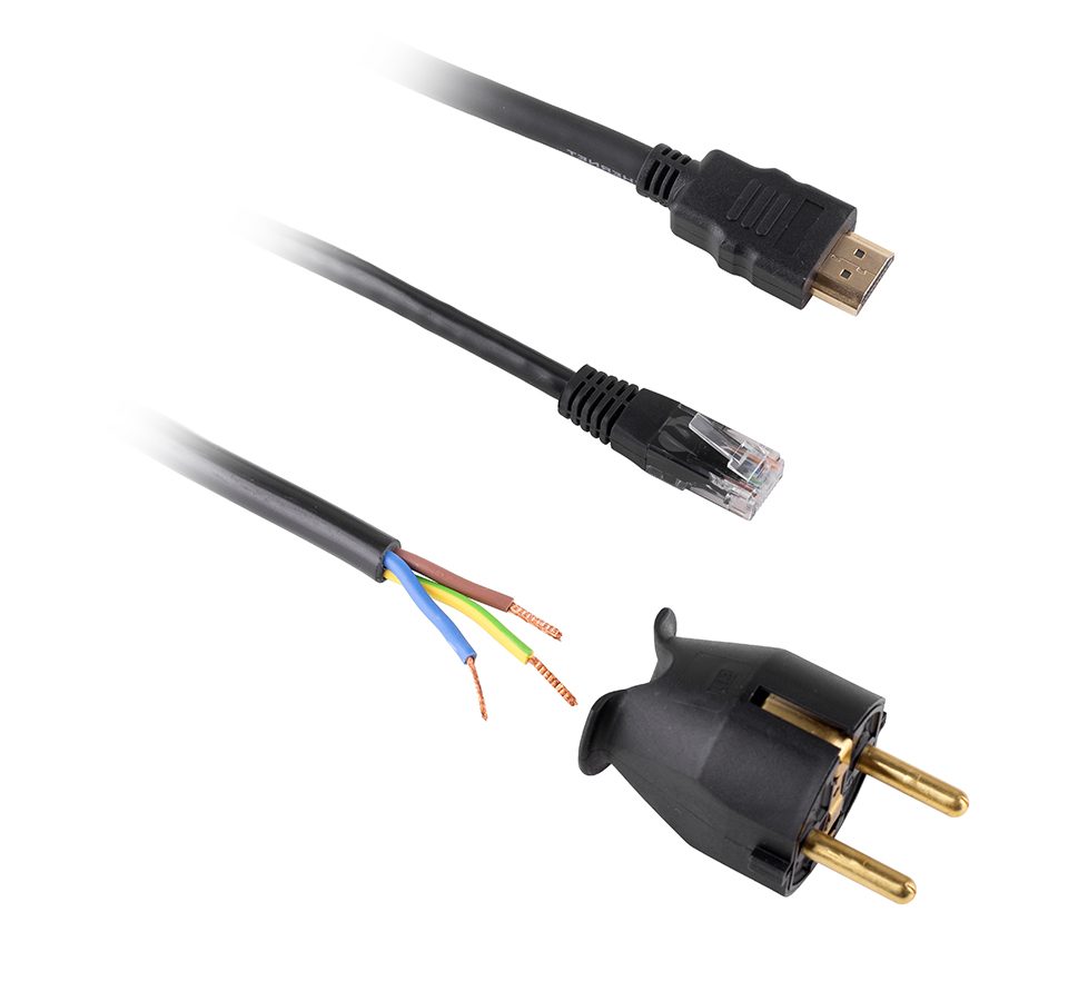 VersaTurn elektrická zásuvka 2x 230V FR, USB A/C, 1x RJ45, HDMI, bílé sklo
