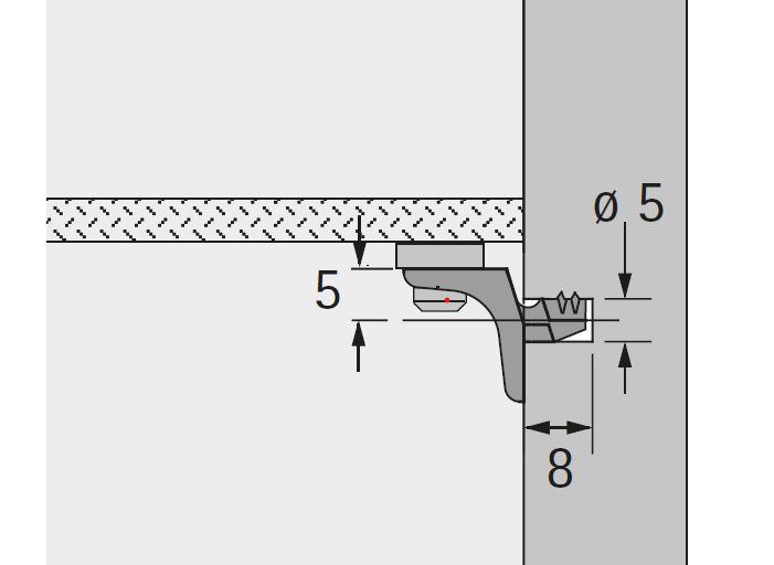 HETTICH 47609 podpěra police Sekura 8, 5 mm, niklováno, transparentní