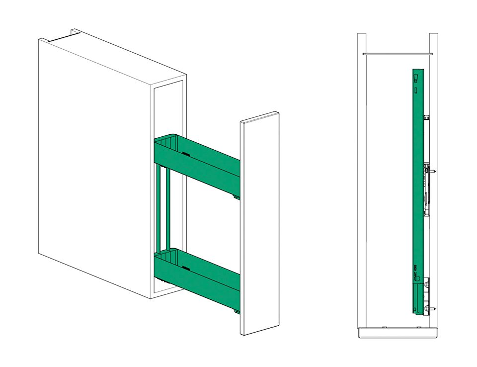 KES 002140 K-Line, boční koš, 150mm, 90° 3D, antracit