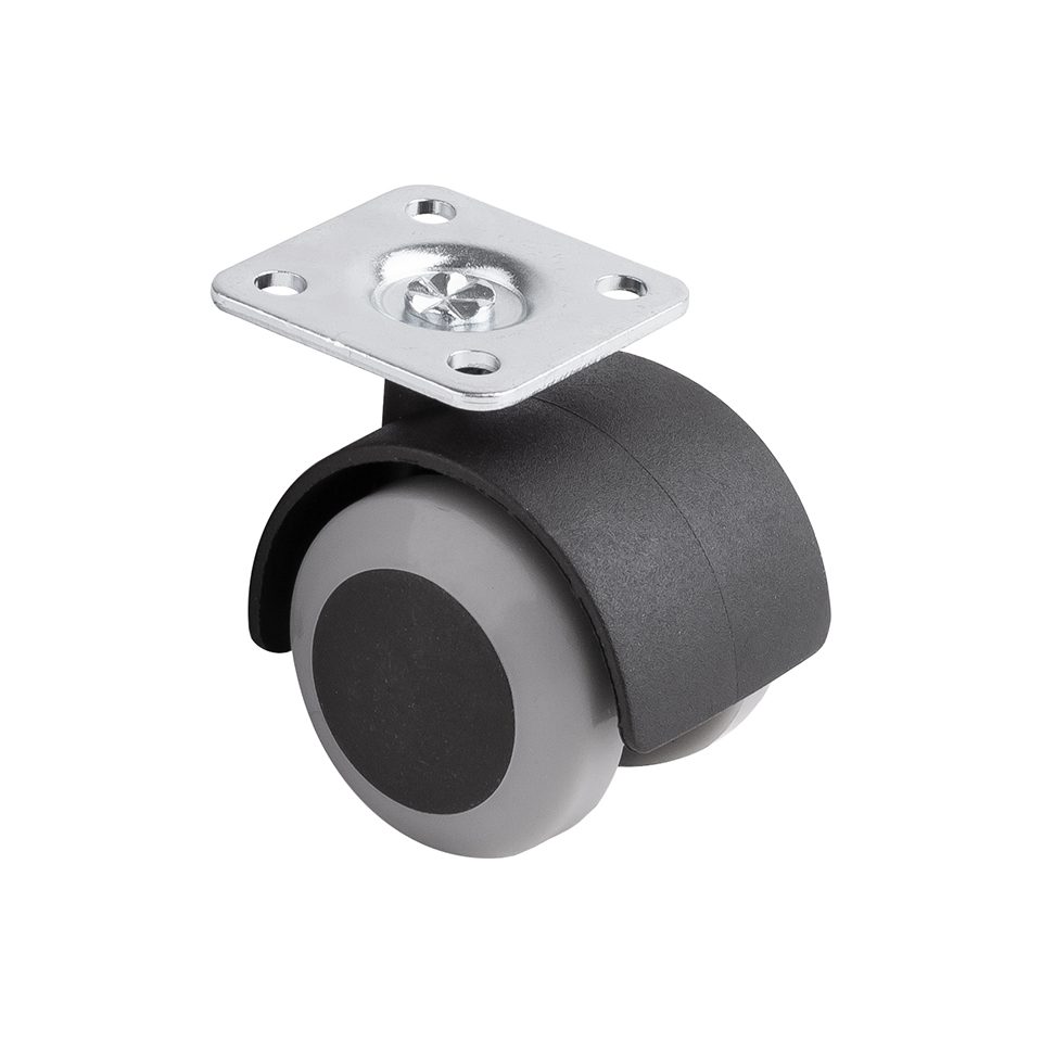 StrongCastors kolečko s měkčeným běhounem průměr 40mm s plotničkou šedá