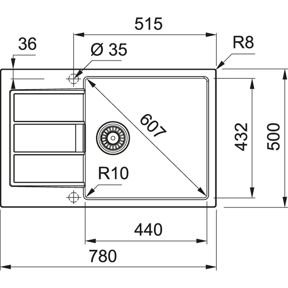 FRANKE Dřez S2D 611-78 XL 780x500mm béžová