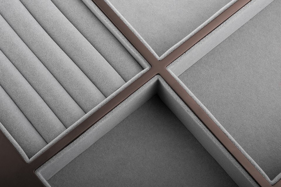 StrongWire organizér na šperky, s rámem a tlumeným výsuvem, 900mm, hnědý
