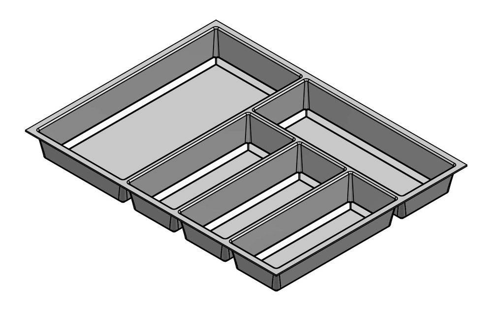 Příborník Classico Kristall softTouch 522x424mm černá