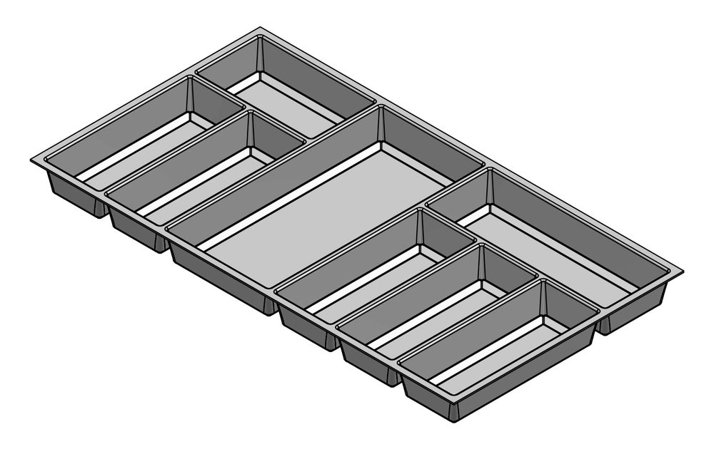 Příborník Classico Kristall softTouch 722x424mm černá