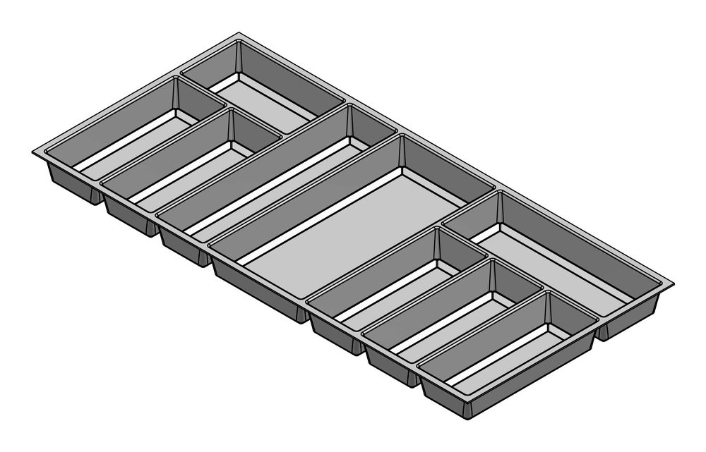 Příborník Classico Kristall softTouch 822x424mm černá