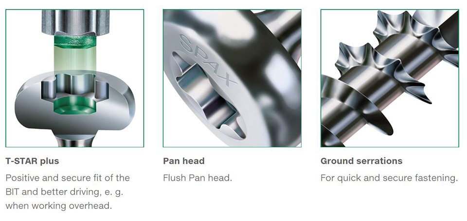 SPAX vrut 4x16mm půlkulatá hlava TXS W 4C
